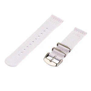 2 Piece Classic Solid Color Nylon Replacement Watch Band - Picture 1 of 20