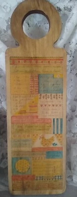 Tabla de conversión de medición de recetas de cocina de madera para colgar en la pared decoración del hogar  Foto 1 de 4