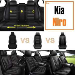 Car 2&5 Seat Covers Protector Pad Fuax Leather For Kia Niro 2017-2025 Black - Picture 1 of 24