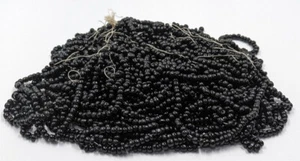 Vintage Antique Czech Glass Seed Beads Brown Black Uneven Over 100 Years Old - Picture 1 of 5