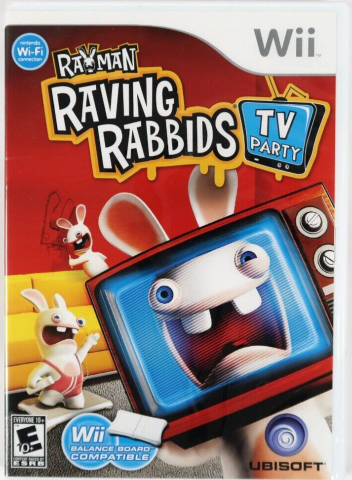 Rayman Raving Rabbids: TV Party (Nintendo Wii, 2008) Used Game