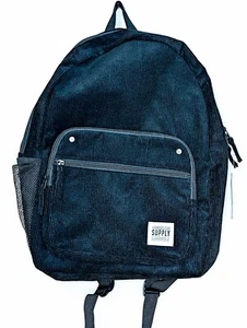 London Fog Supply Black Corduroy Backpack Basic with pockets NEW with Tags - Picture 1 of 5