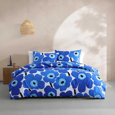 Marimekko - Juego de funda nórdica King, ropa de cama reversible de algodón percal con juego Foto 1 de 4
