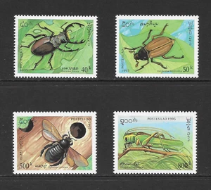 LAOS SCOTT 1243 - 1246 MNH SET - 1995 INSECTS ISSUE - Picture 1 of 2