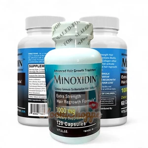 MINOXIDIN 1000mg Hair Strength Extra 120 Tablet Regrowth Men Women Growth USA - Picture 1 of 7