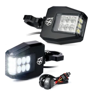 Espejos retrovisores laterales luz LED 1,6"-2" barra antivuelco para Polaris Ranger RZR - Imagen 1 de 7