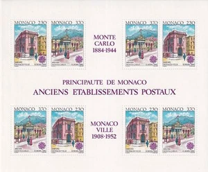 SA08b Monaco 1990 EUROPA - Post Offices -Paintings by Hubert Clerissi mint block - Picture 1 of 1