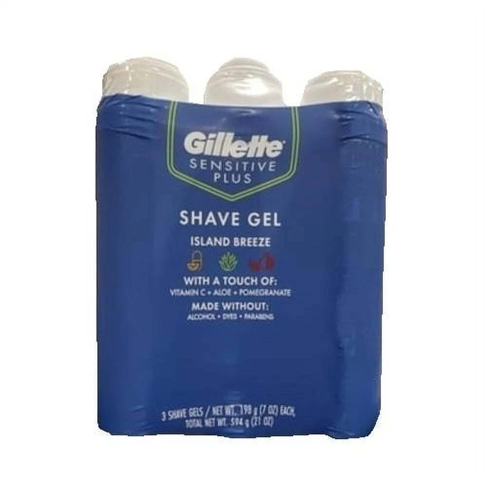 Gillette Sensitive Plus Shave Gel, Island Breeze, 7 Ounce (Pack of 3) - Image 1 of 1