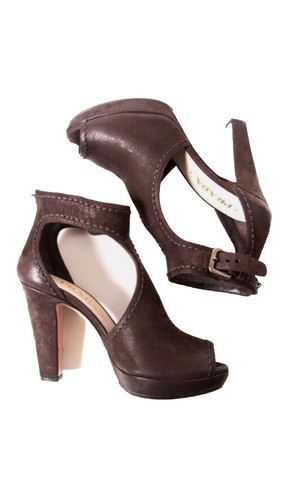 Sandalo donna PRADA High Hill taglia 8 5 pelle marrone con cintura EU 39 5 cinturini