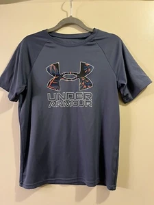 Under Armour Boys Gray Short Sleeve Shirt - Size YLG - Picture 1 of 4