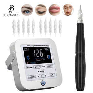 Permanent Makeup Machine Pen Kits For Eyebrow Lips LCD Power Supply 10Pcs Needle - Picture 1 of 12