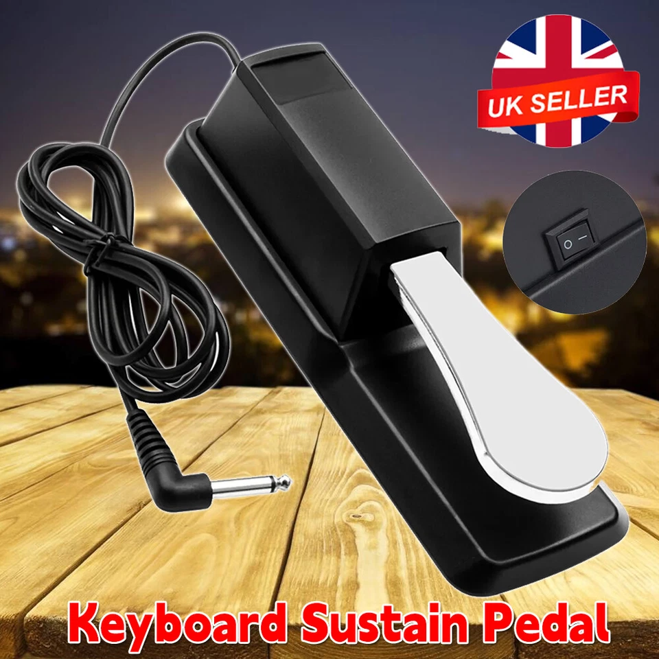 Sustain Foot Pedal with Polarity Switch for Digital Electronic Keyboard Piano UK