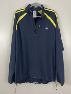 Chaqueta Adidas Clima 365 Performance Azul Marino Amarillo Cortavientos Cremallera Completa XL - Imagen 1 de 3