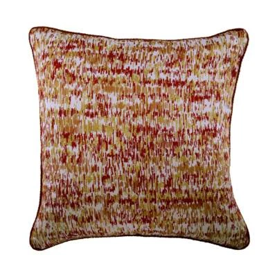 Couch Pillow Cover Red 16"x16", Home Decor Silk Striped - Foiled Red Decor - Image 1 of 3