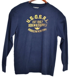 Vintage Denim & Supply Ralph Lauren Mens Blue Pullover 100% Cotton Size XL - Picture 1 of 9