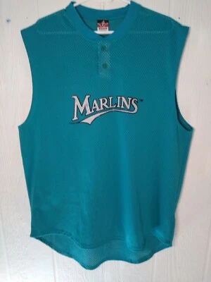 Alleson Athletics MLB Miami Marlins # 11 Jersey Men's XL Mesh Sleeveless Teal - Image 1 of 4