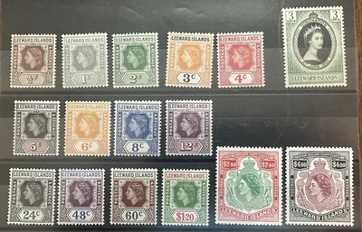 Estampillas de Sotavento: Coronación QE2 1953 + Juego completo de 1954 LH* Foto 1 de 2