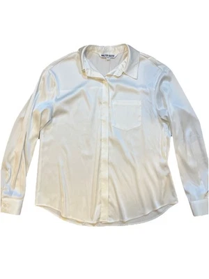 Blusa clásica blanca con botones para mujer manga larga talla XS tranquila de lujo elegante Foto 1 de 4