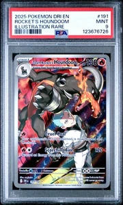 2025 POKEMON DRI EN-DESTINED RIVALS #191 TEAM ROCKET'S HOUNDOOM - PSA 9 - Picture 1 of 2