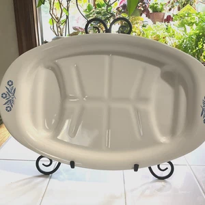 Plato de pavo de carne ovalado aciano azul vintage Corning Ware #P19 NUEVO - Imagen 1 de 9