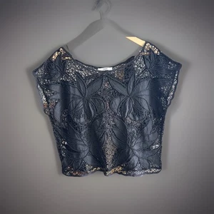 Oasis Black Beaded Crochet Tank Top Size Large Brand New ~ Defect - Picture 1 of 6