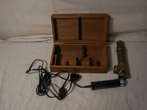 vintage bausch & lomb vk7274 brass machinist microscope witrh wood case rare - Picture 1 of 9