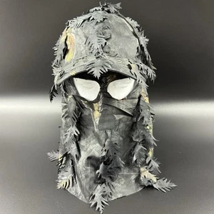 QuikCamo GameFace Gear 3D Leafy Camo Hat w/ Face Mask Hunting Concealment - Picture 1 of 8