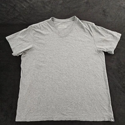Camiseta para hombre Eddie Bauer Legend gris lavado manga corta algodón cuello en V XL Foto 1 de 4