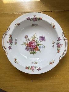 Bol de service rond à fleurs Aladdin Dresdenia fine Chine Japon 9,25" - Photo 1 sur 4