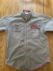 Vintage Cabelas Roughneck Canvas Shirt Jacket Mens Medium Flannel Lined - Picture 1 of 6