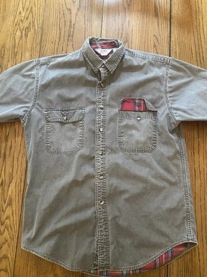 Vintage Cabelas Roughneck Canvas Shirt Jacket Mens Medium Flannel Lined - Image 1 of 4