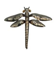 Spilla vintage in argento sterling libellula enorme - Foto 1 di 6
