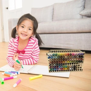 Paint Brushes Holder Display Stand Wooden Large Capacity Pens Pencils 120 Holes - Picture 1 of 7