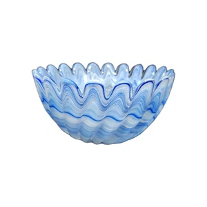 Vintage blaue Murano Stil Glas Schale Sammlerstück tolle Form - Bild 1 von 3