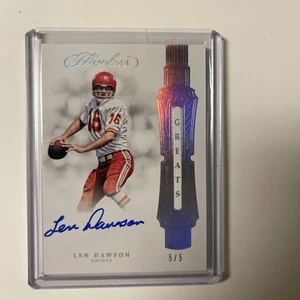 Panini Flawless Greats 2018 Len Dawson 5/5 Auto Chiefs GR-LD - Imagen 1 de 2