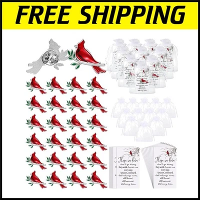 Broche completo de 240 unidades de cardenal regalos con bolsas de organza para monumentos conmemorativos Foto 1 de 4