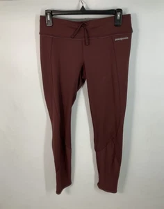 Patagonia Maroon Red Drawstring Waist Cropped Leggings Size M - Picture 1 of 3