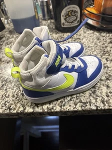 Nike 11.5 Juvenil Niños Court Borough Mid 2 Zapatilla Alta, Azul/Amarillo - Imagen 1 de 7