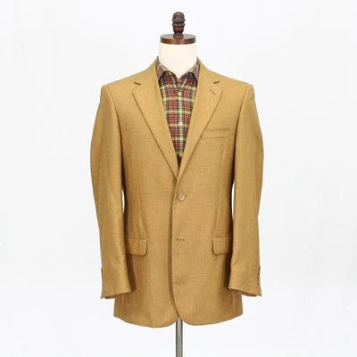 Andrew Fezza 40L Brown Sport Coat Blazer Jacket Solid 2-Button Polyester - Image 1 of 4