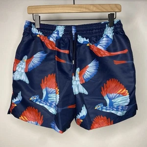 Derek Rose Men’s Large Maui 54 Navy Blue Short Swim Shorts Birds Beach Novelty - Imagen 1 de 6