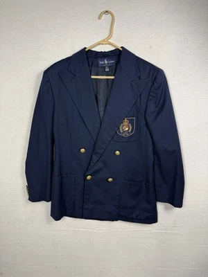 Blazer Polo Ralph Lauren de Colección Mujer Talla 10 Azul 100% Lana Cresta Hecho en EE. UU. Foto 1 de 4