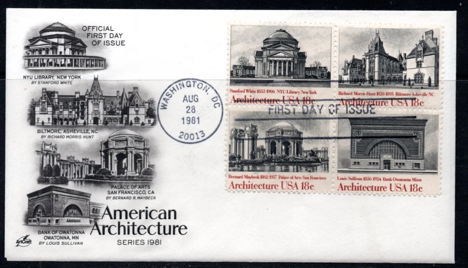 US Scott #1931a "American Architecture", Art Craft Cachet First Day Cover - Image 1 of 1