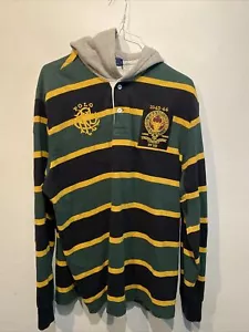 Vintage Polo Ralph Lauren Hoodie Men's Rugby Yellow Green Size XL Pullover - Picture 1 of 3