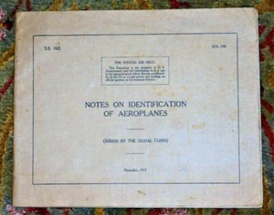 XRARE 1917 Notes on Identification of Aeroplanes - US School of Aeronautics, WWI - Picture 1 of 12
