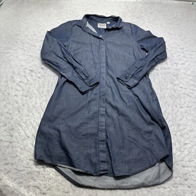 Naked & Famous Robe Denim Chemise Button Up Dress Blue Long Sleeve Womens Small - Image 1 of 4