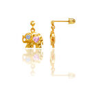 14kt Solid Gold Kids Elephant Screwback Stud Earrings