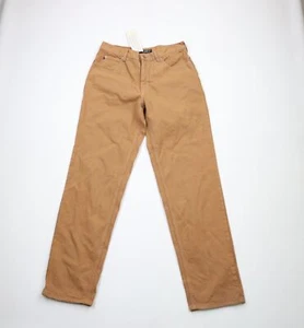 Deadstock Vintage 90s Perry Ellis Mens 33x34 Relaxed Fit Denim Jeans Brown USA - Picture 1 of 19
