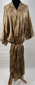 Vintage Serenada Satin Robe Plus Size 2X 22/24 Brown Animal Print - Picture 1 of 11