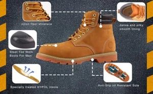 Jacata Herren 6" Arbeitsstiefel Winter Schnee Sicherheitsschuhe Stahlkappe Arbeitsstiefel 8605 - Bild 1 von 7