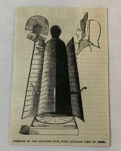 1876 incisione rivista ~ INTERNO DEL BACIO JUNGFERN strumento di tortura - Foto 1 di 1